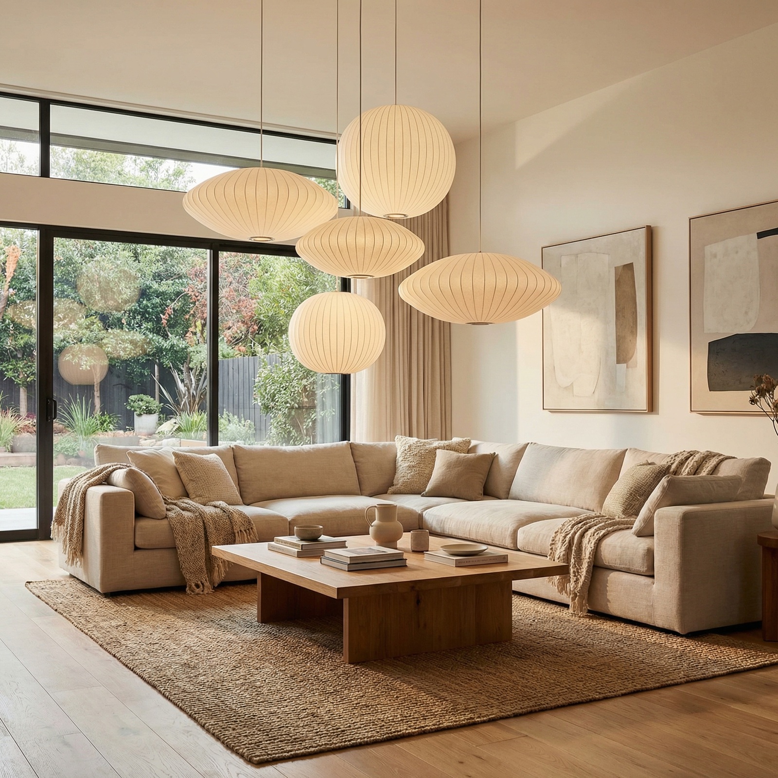 Fabric Chandelier Nordic Modern Pendant Light Living Room Staircase