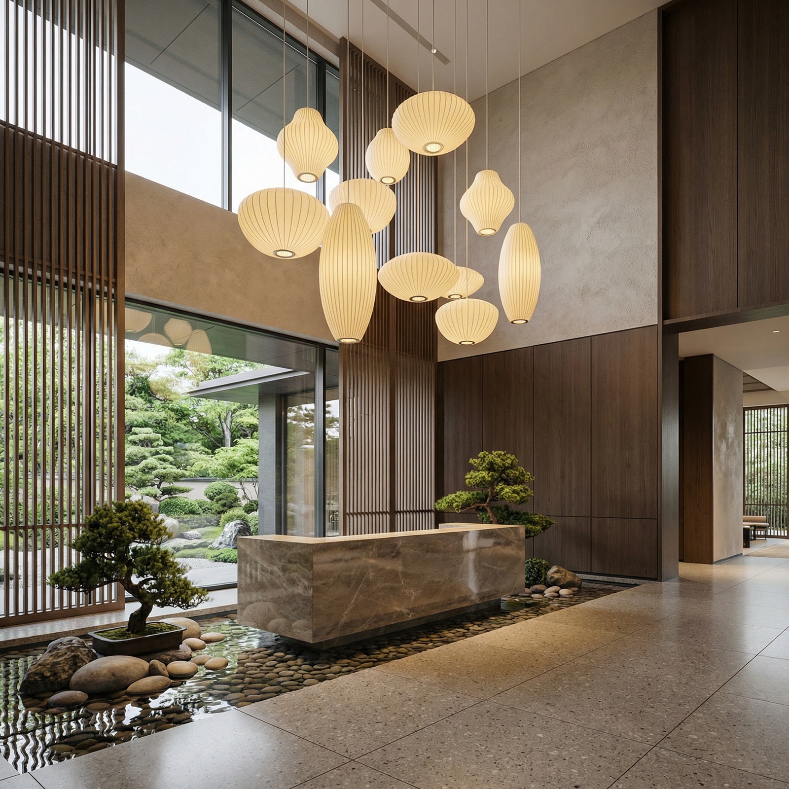 Fabric Chandelier Nordic Modern Pendant Light Living Room Staircase