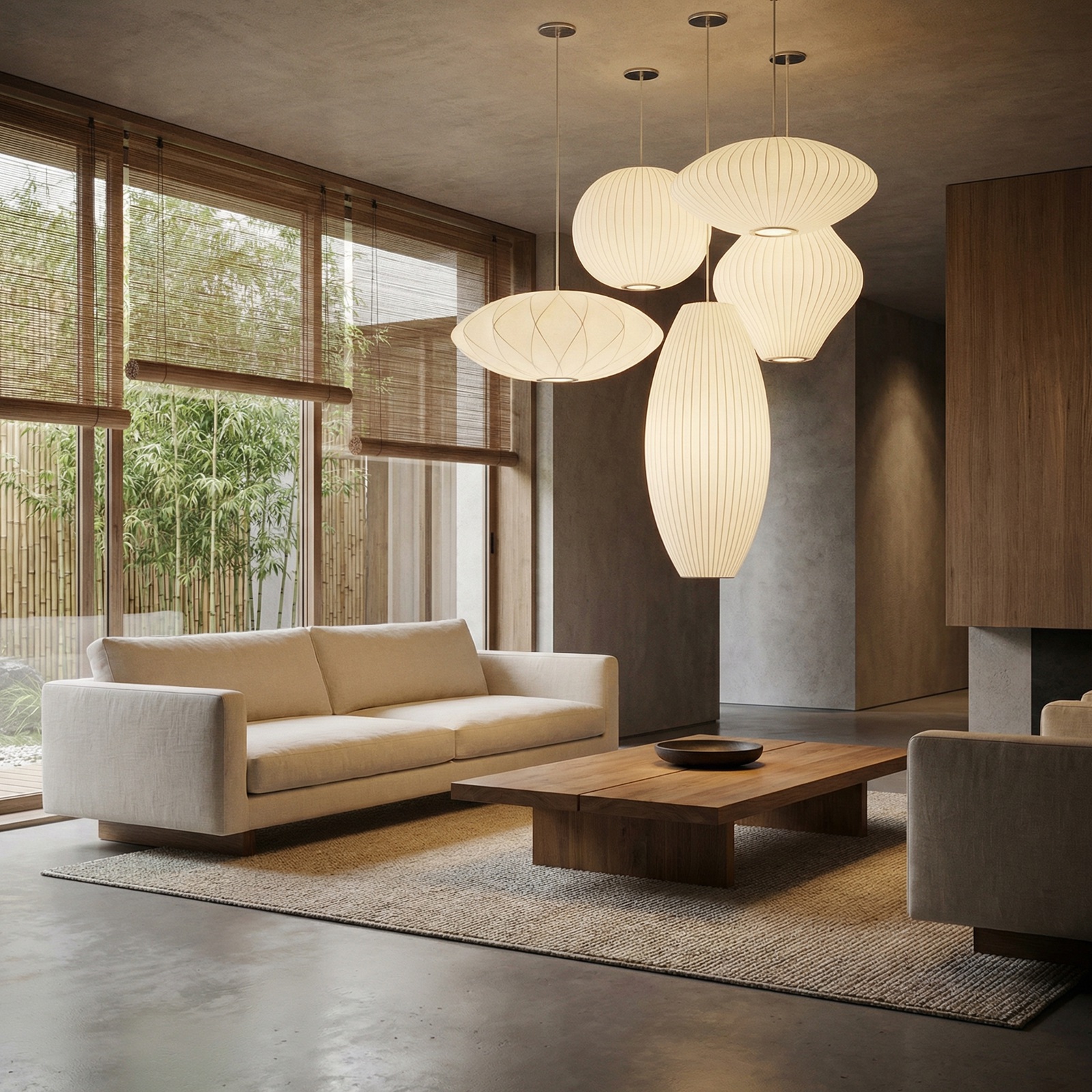 Fabric Chandelier Nordic Modern Pendant Light Living Room Staircase