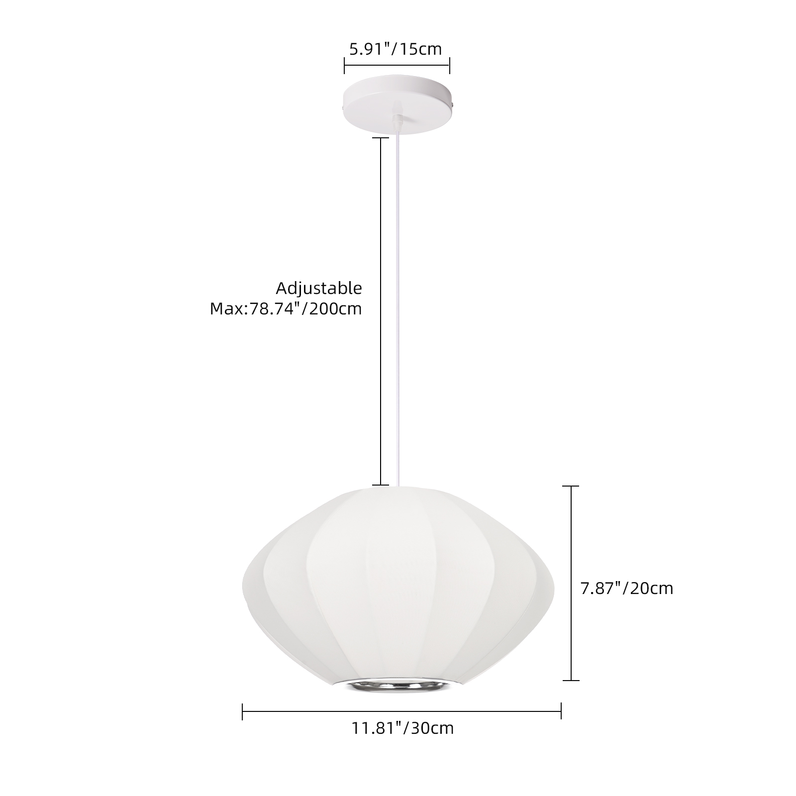Fabric Pendant Light Chandelier Nordic Modern for Living Room Staircase