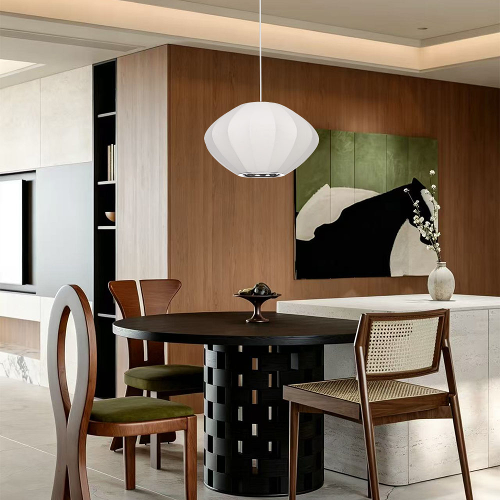 Fabric Pendant Light Chandelier Nordic Modern for Living Room Staircase