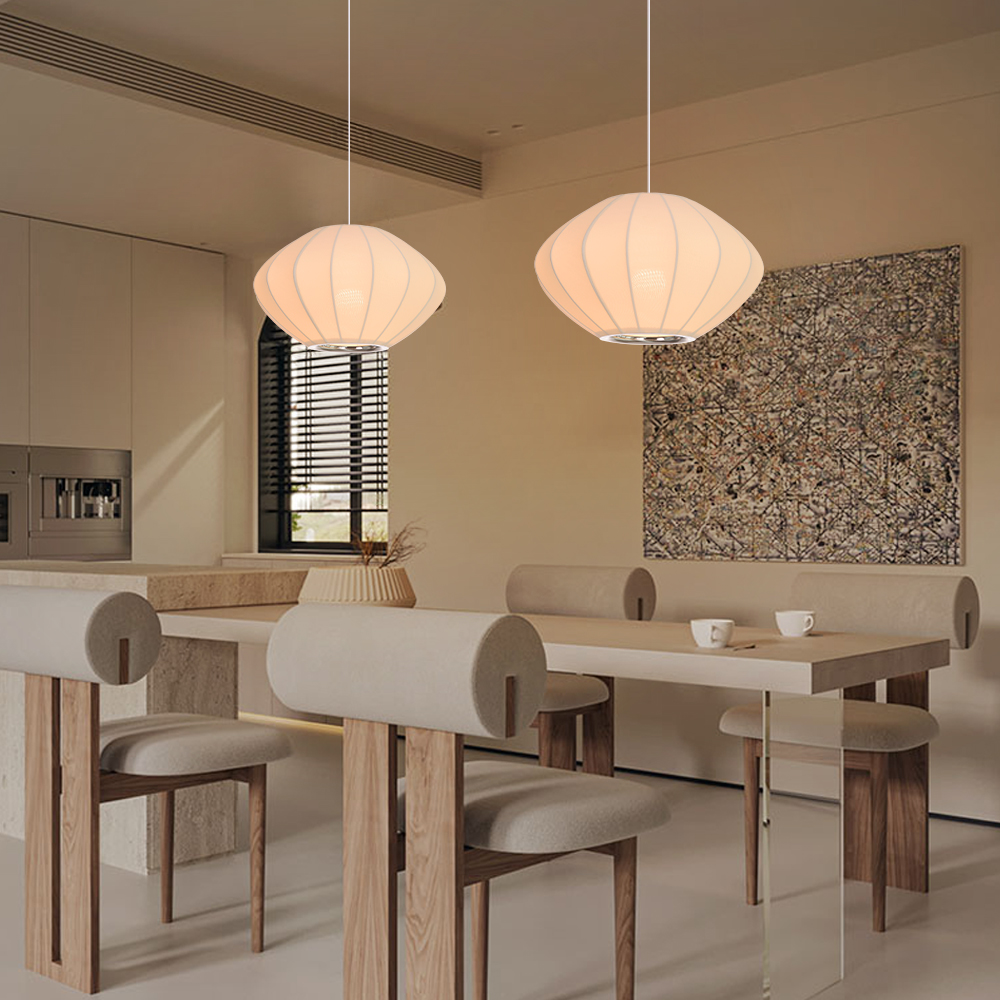 Fabric Pendant Light Chandelier Nordic Modern for Living Room Staircase