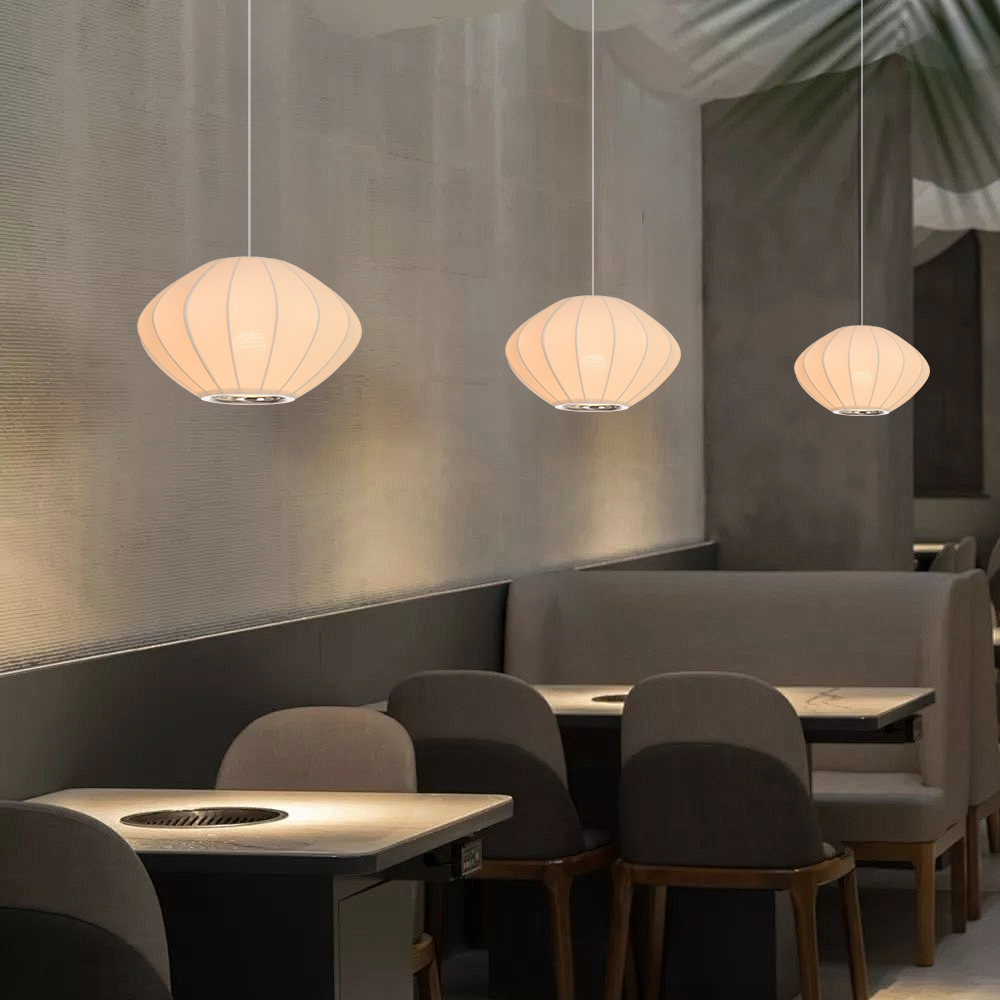 Fabric Pendant Light Chandelier Nordic Modern for Living Room Staircase