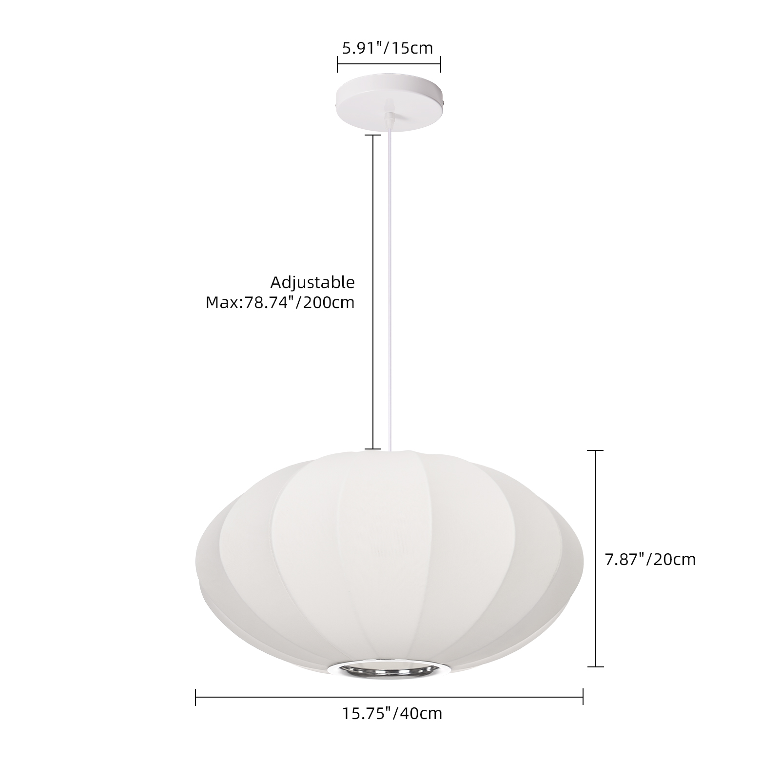 Fabric Pendant Light Chandelier Nordic Modern for Living Room Staircase