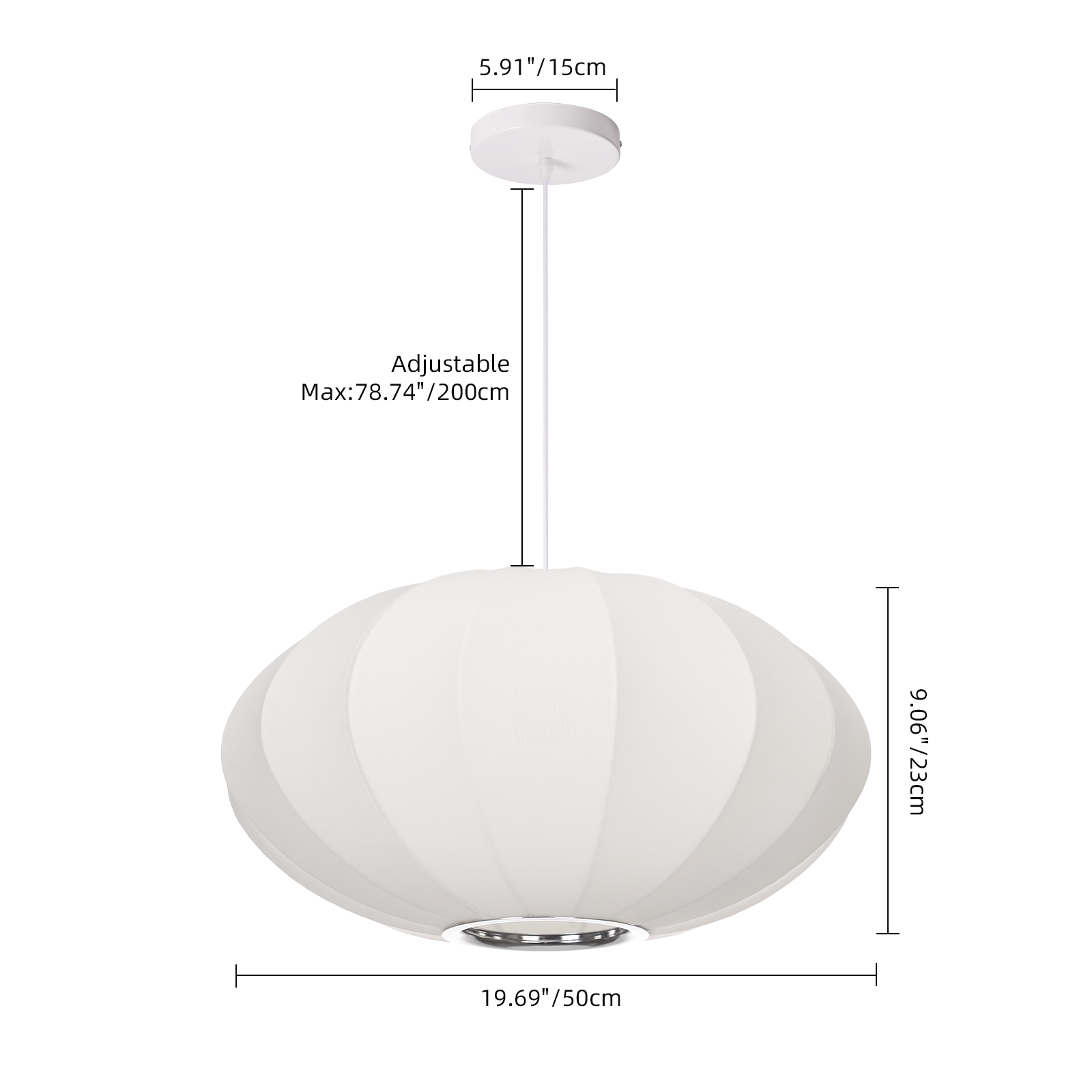 Fabric Pendant Light Chandelier Nordic Modern for Living Room Staircase