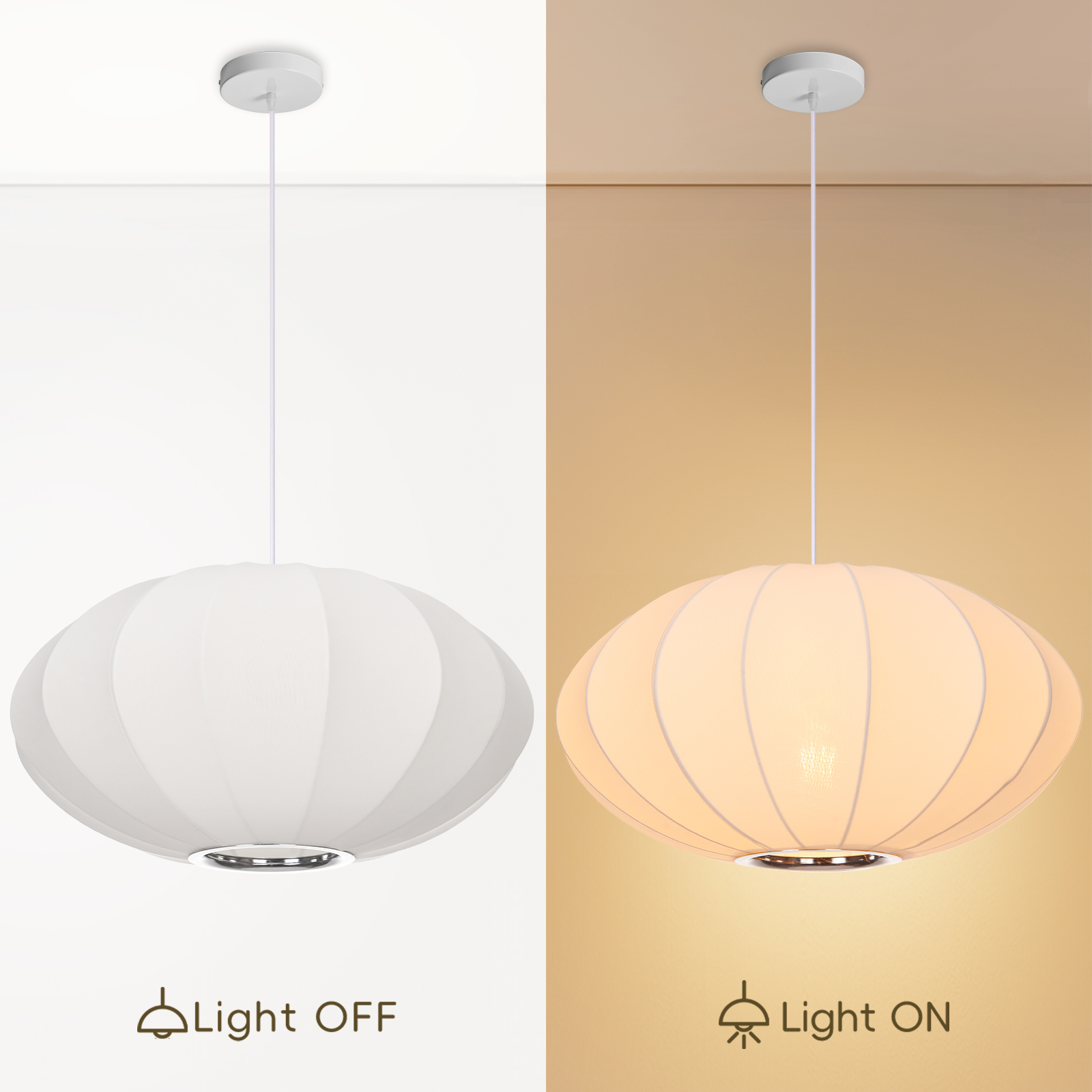 Fabric Chandelier Nordic Modern Pendant Light Living Room Staircase