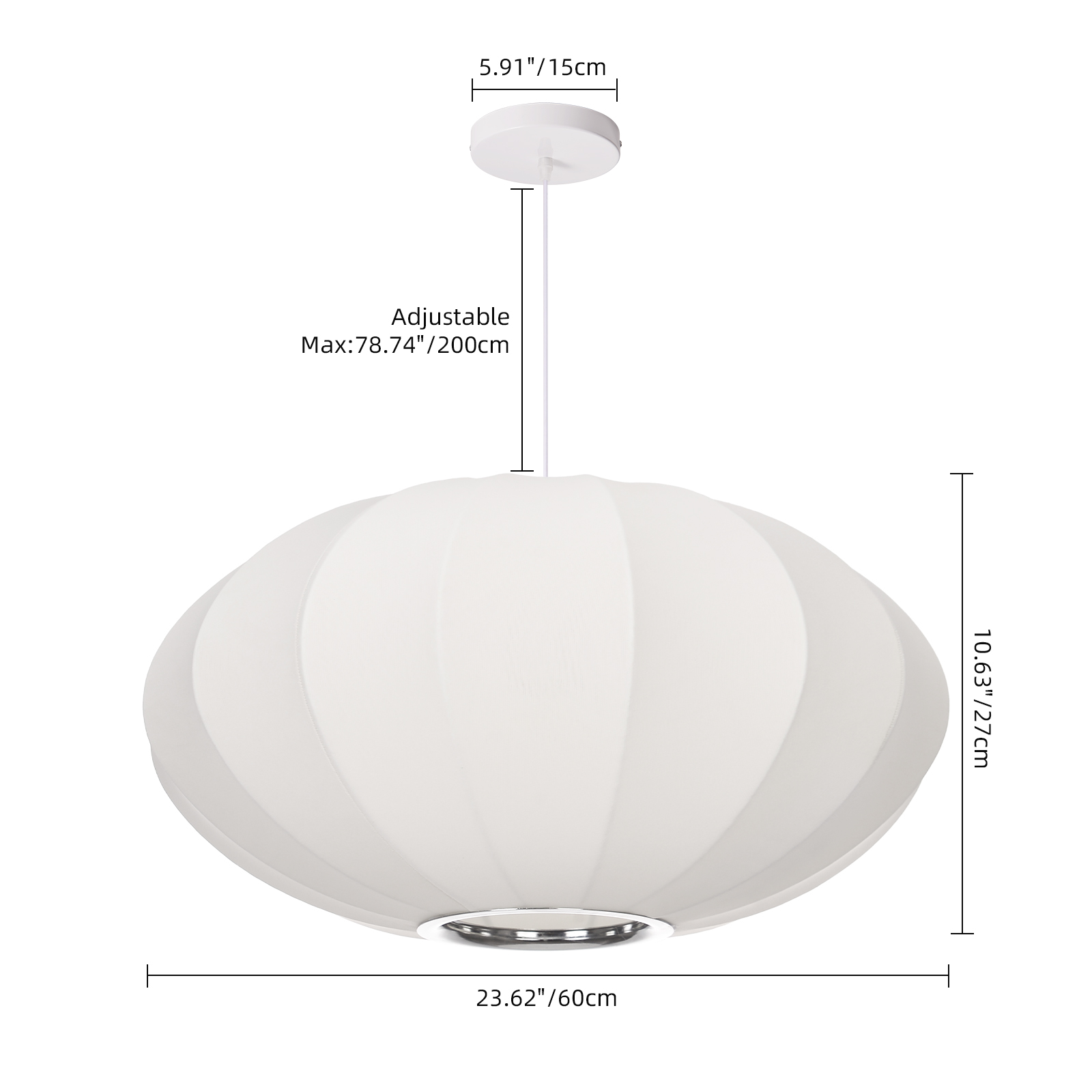 Fabric Pendant Light Chandelier Nordic Modern for Living Room Staircase