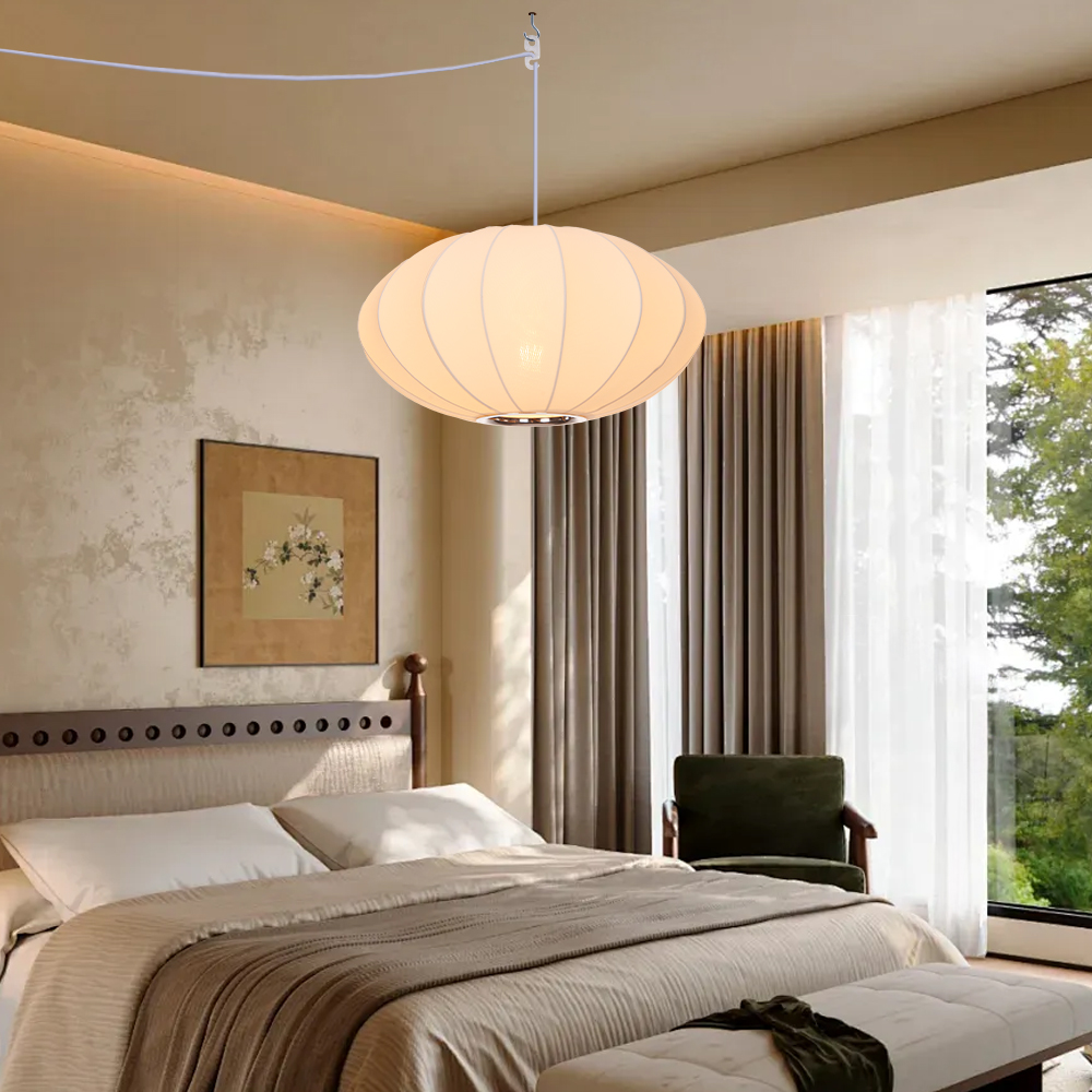 Fabric Pendant Light Chandelier Nordic Modern for Living Room Staircase
