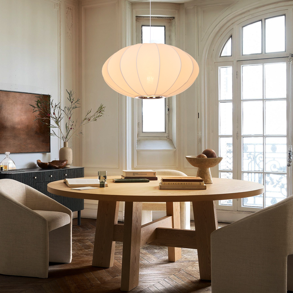 Fabric Pendant Light Chandelier Nordic Modern for Living Room Staircase