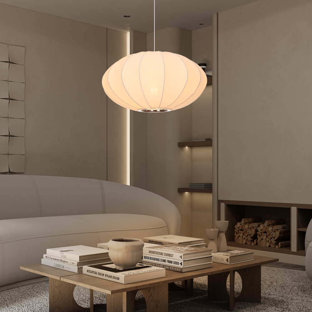 Fabric Pendant Light Chandelier Nordic Modern for Living Room Staircase