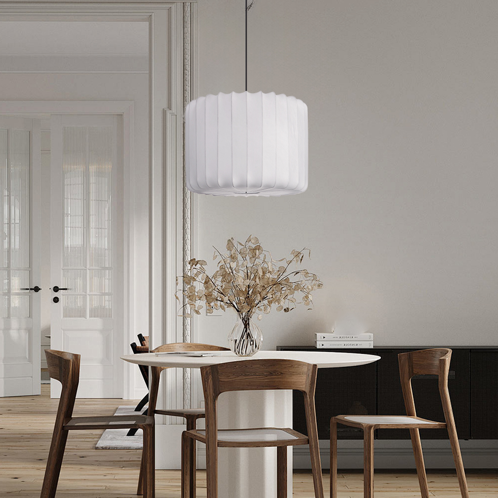 Wabi-Sabi Style Japanese Simple Imitation Silk Pendant Lights Living Room Combination Lamps