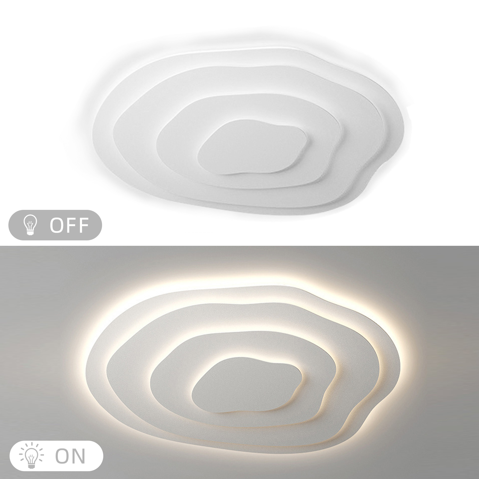 Nordic Minimalist Irregular Streamlined Acrylic Ceiling Light For Bedroom