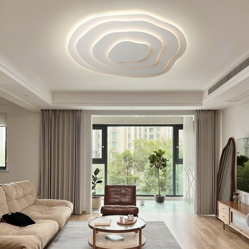 Nordic Minimalist Irregular Streamlined Acrylic Ceiling Light For Bedroom