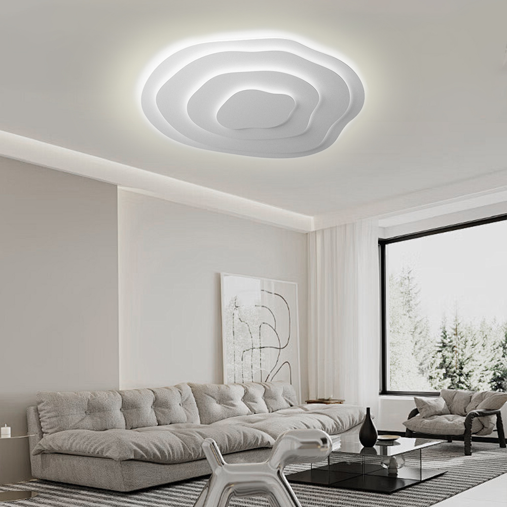 Nordic Minimalist Irregular Streamlined Acrylic Ceiling Light For Bedroom