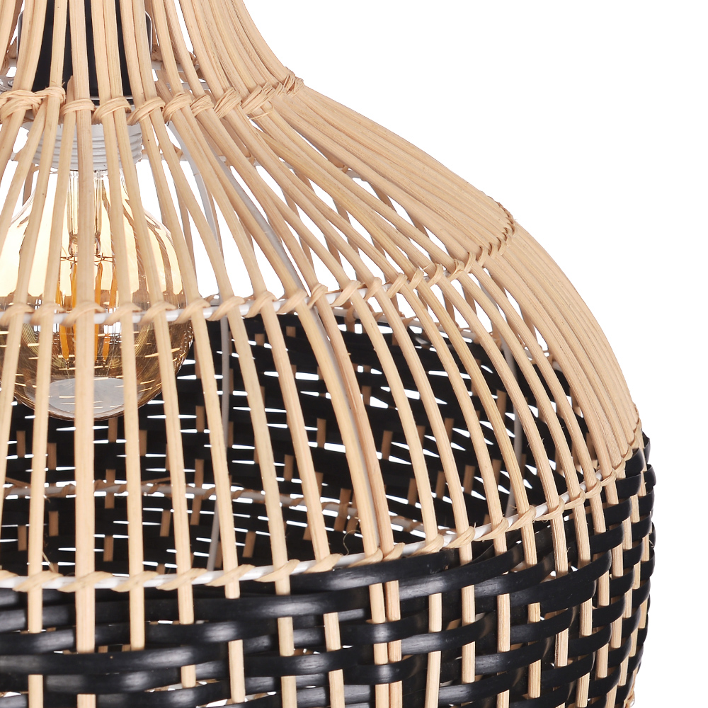 Over Kitchen Sink Lighting Handmade Black Rattan Pendant Lamp Shade