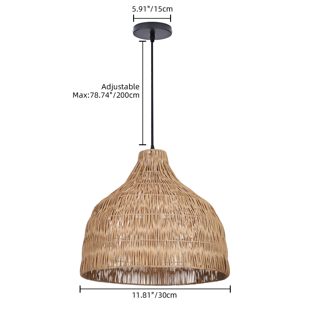 Japanese Retro Rattan Pendant Light Rustic Pastoral Charm