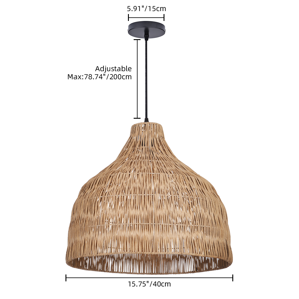 Japanese Retro Rattan Pendant Light Rustic Pastoral Charm