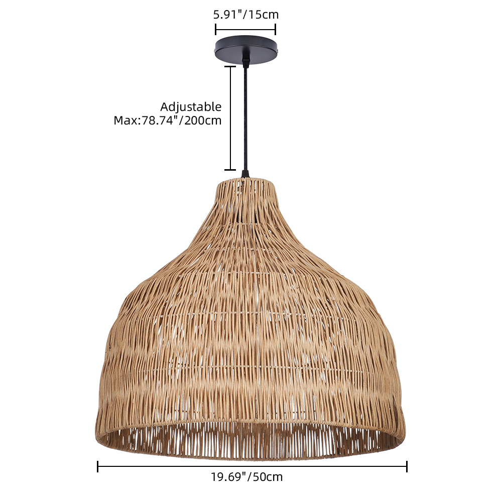 Japanese Retro Rattan Pendant Light Rustic Pastoral Charm