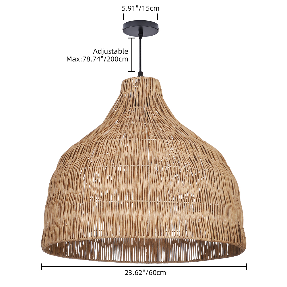 Japanese Retro Rattan Pendant Light Rustic Pastoral Charm
