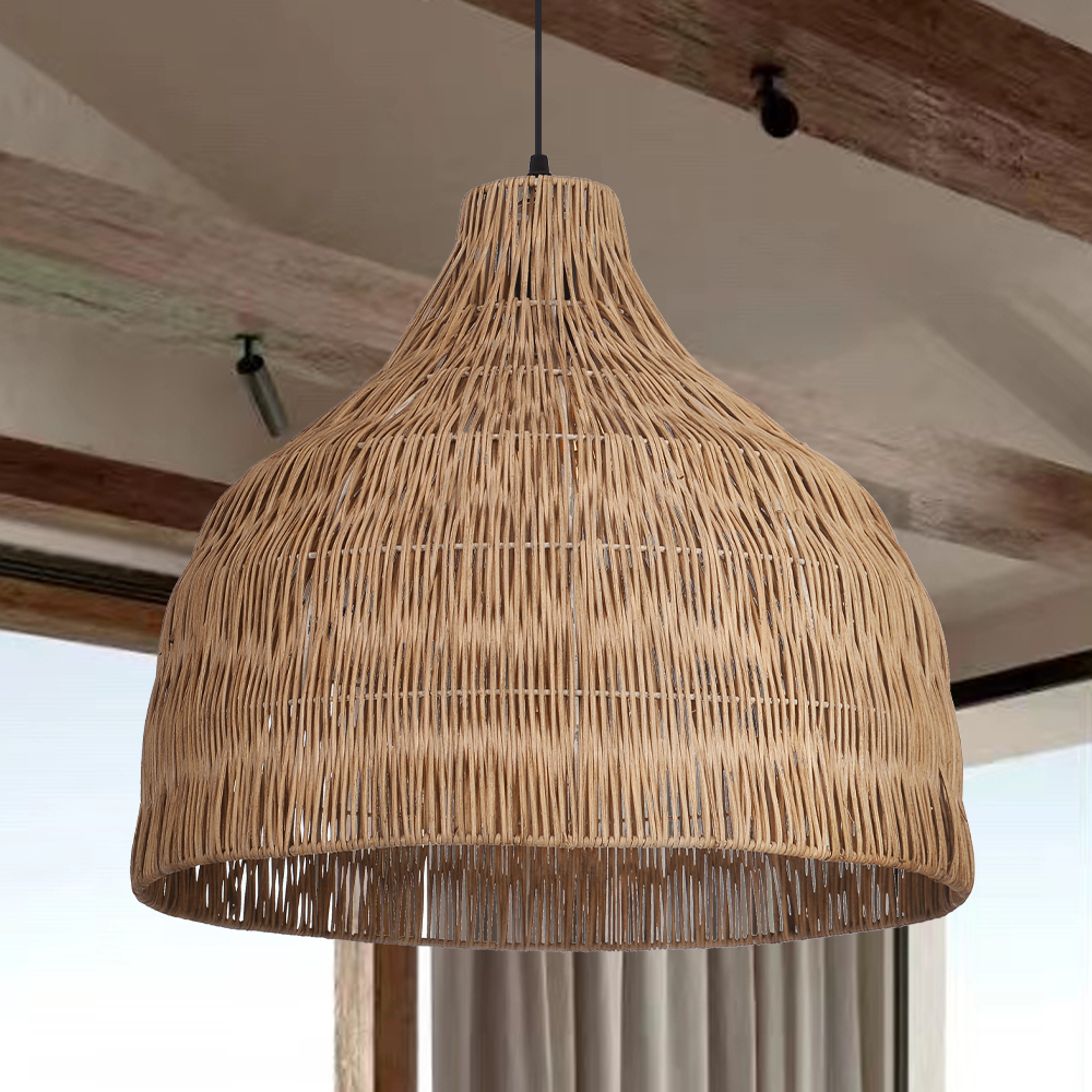 Japanese Retro Rattan Pendant Light Rustic Pastoral Charm