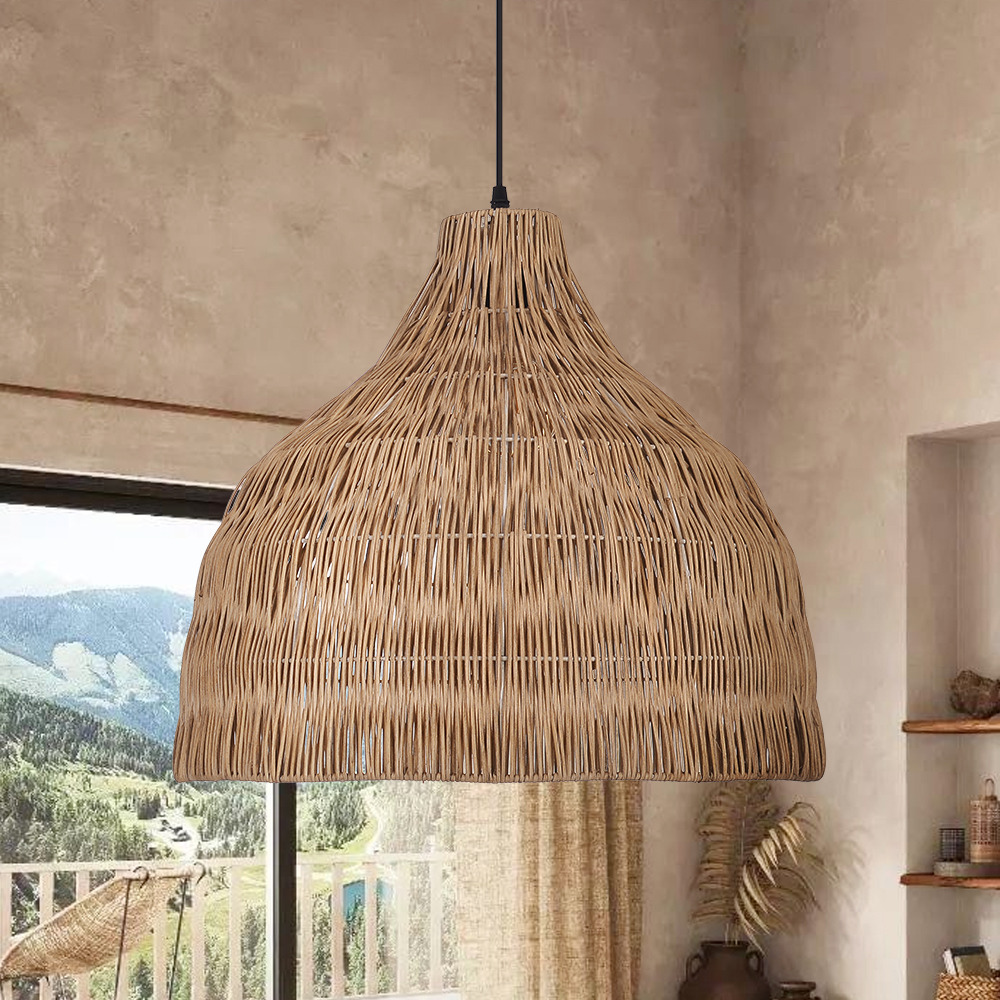 Japanese Retro Rattan Pendant Light Rustic Pastoral Charm