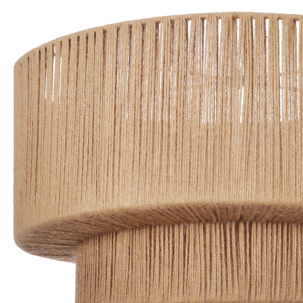 Organic Jute Weave Layered Cylinder Pendant Light