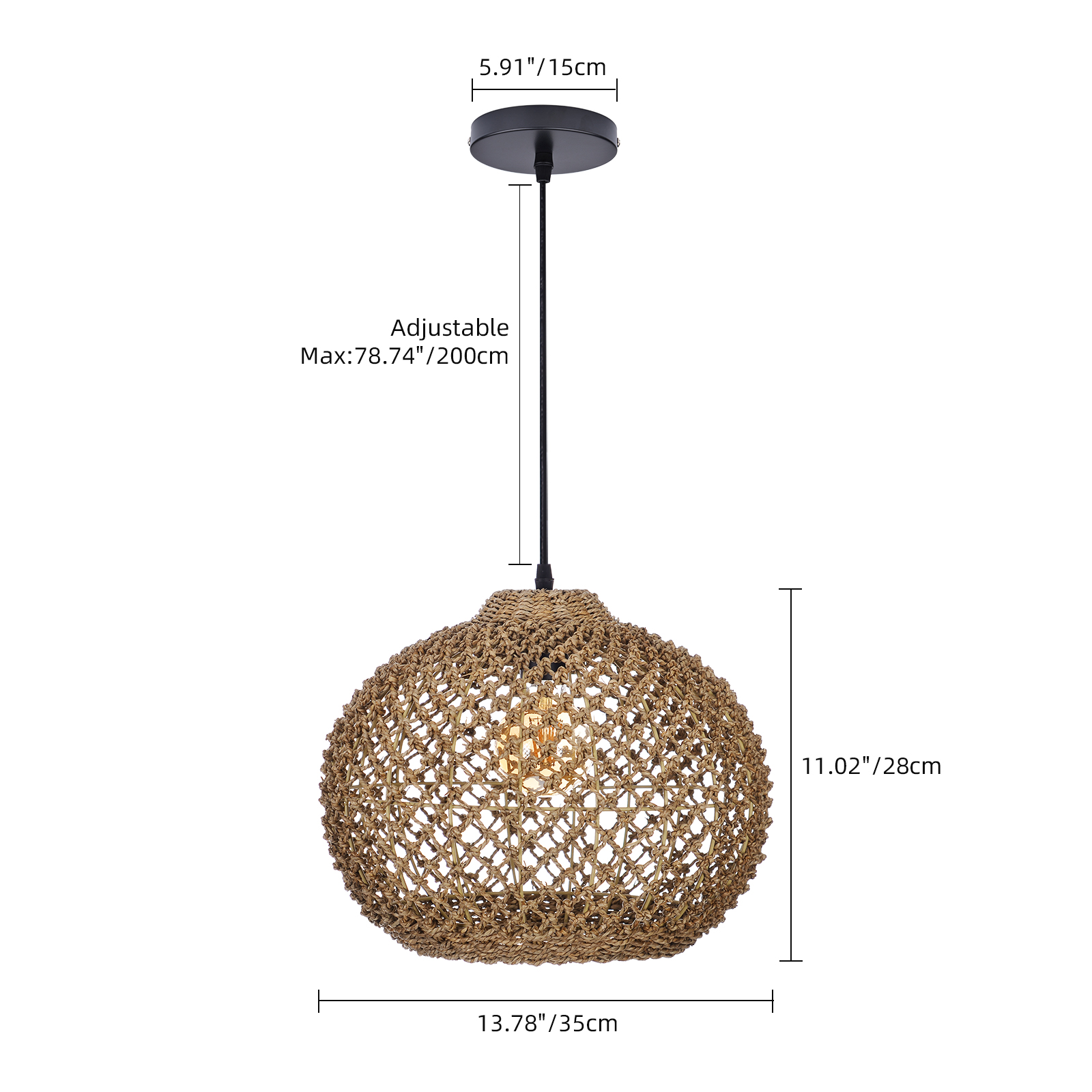 Southeast Asian Handmade Rattan Pendant Light Natural Home Lighting Artwork