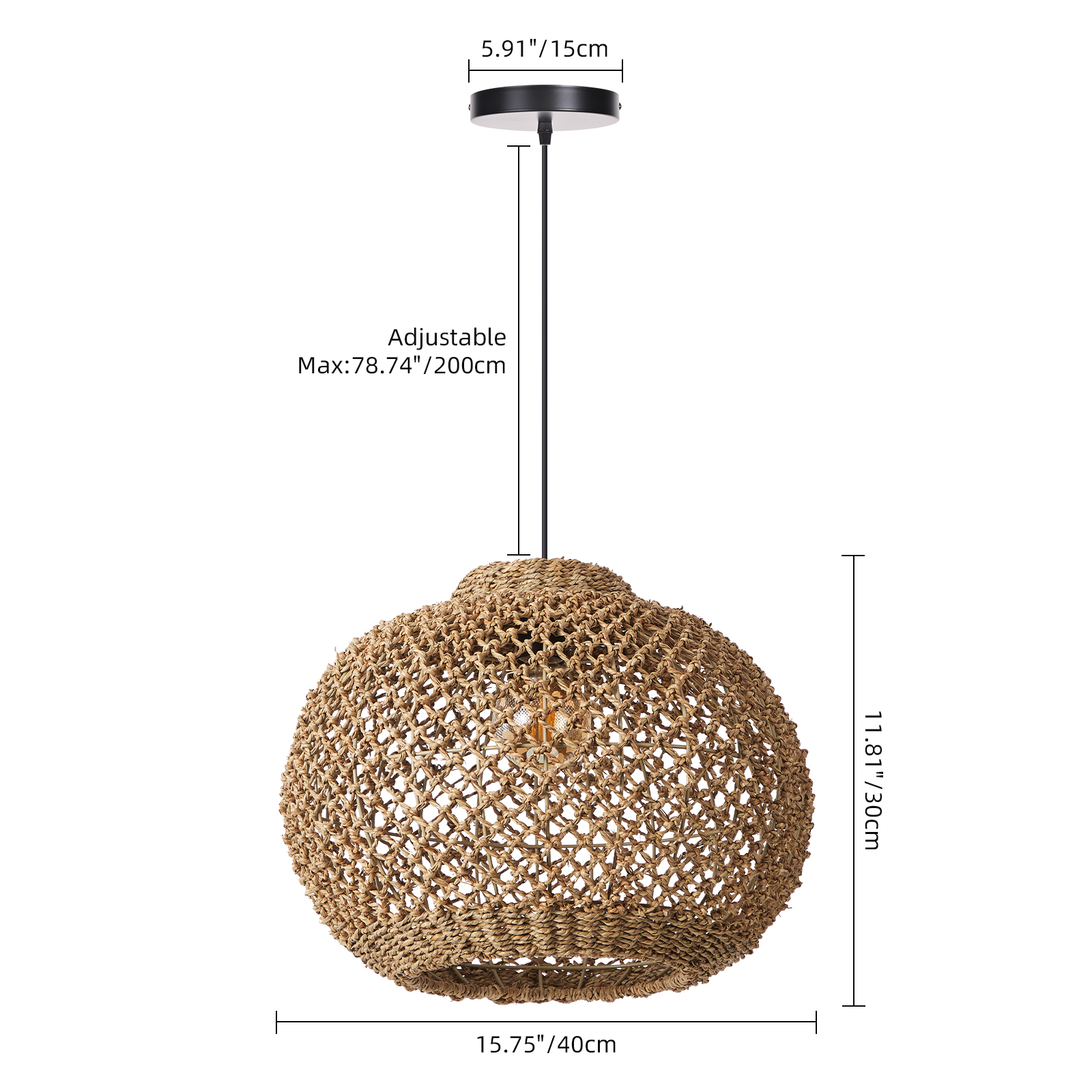 Southeast Asian Handmade Rattan Pendant Light Natural Home Lighting Artwork