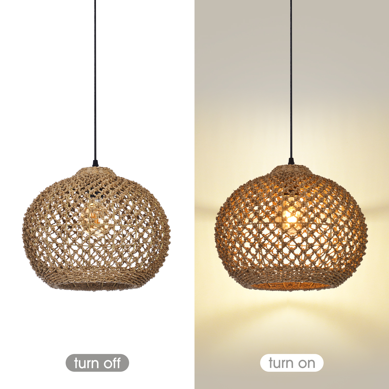 Southeast Asian Handmade Rattan Pendant Light Natural Home Lighting Artwork