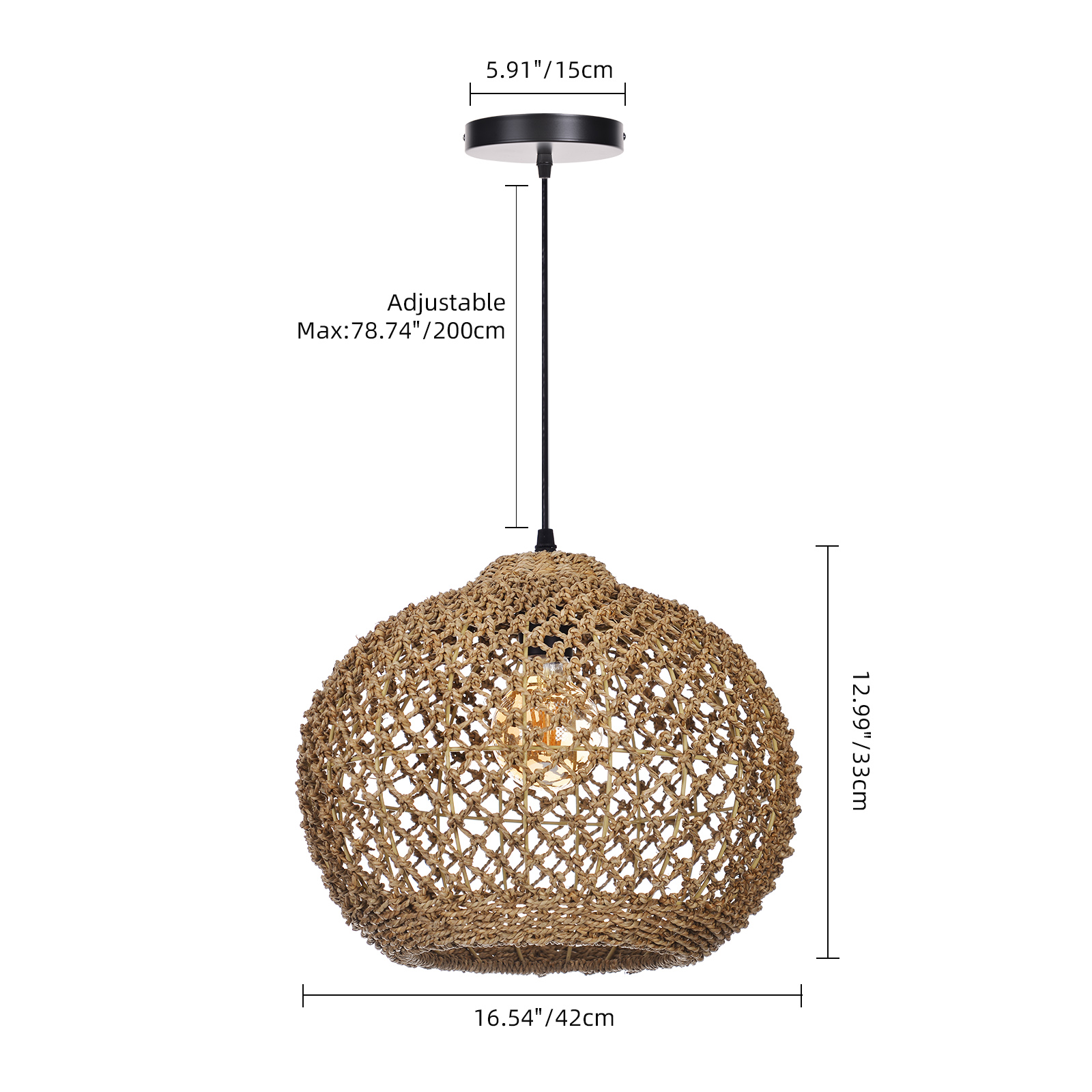Southeast Asian Handmade Rattan Pendant Light Natural Home Lighting Artwork