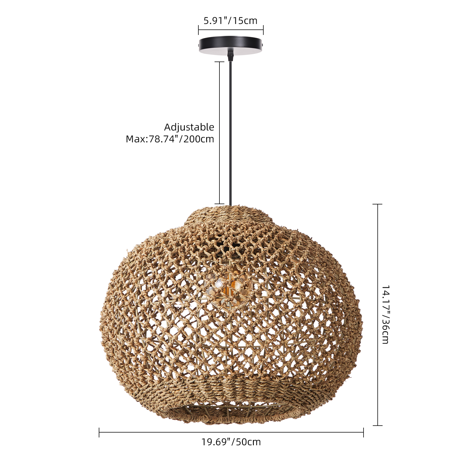 Southeast Asian Handmade Rattan Pendant Light Natural Home Lighting Artwork