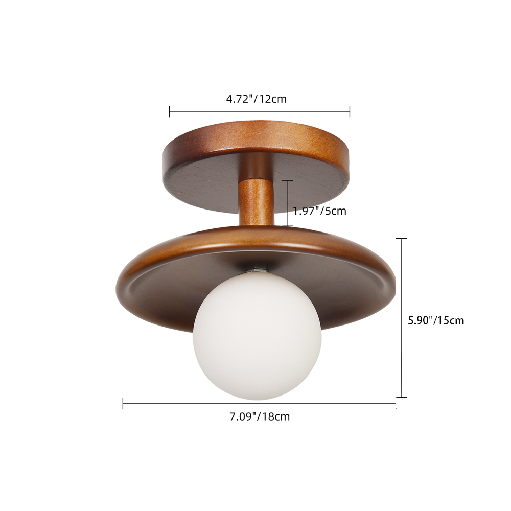 Minimalist Solid Wood Flush Mount Ceiling Light