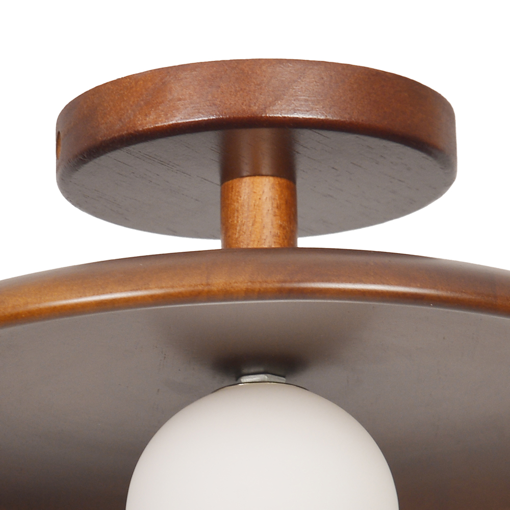 Minimalist Solid Wood Flush Mount Ceiling Light