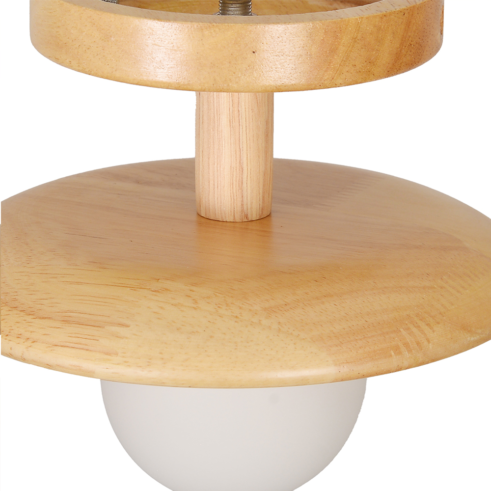 Minimalist Solid Wood Flush Mount Ceiling Light