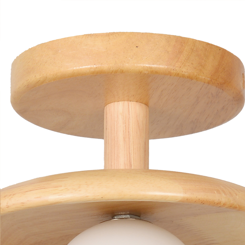 Minimalist Solid Wood Flush Mount Ceiling Light