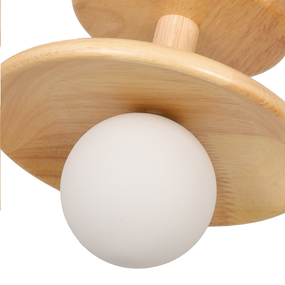 Minimalist Solid Wood Flush Mount Ceiling Light