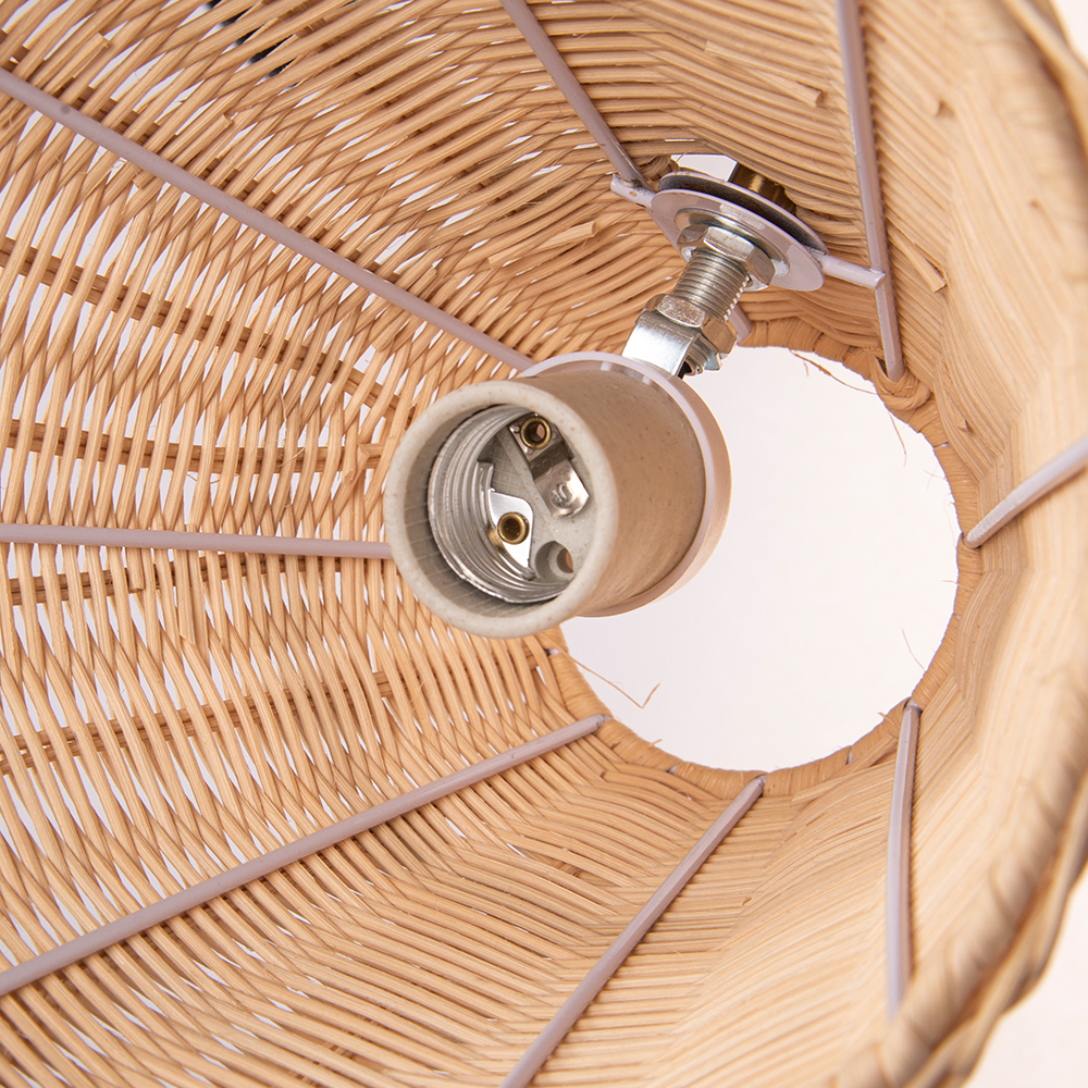 Japanese Style Simple Rattan Woven Bedside Wall Lamp