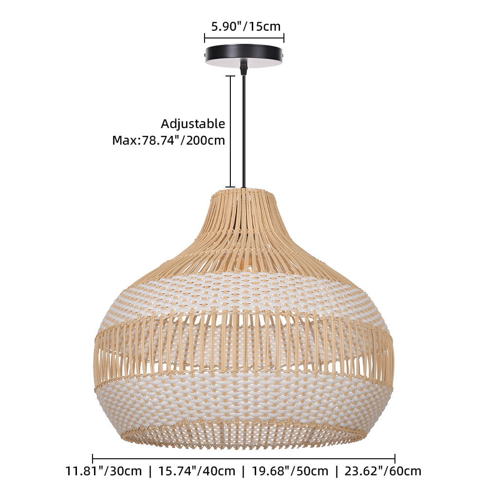 Boho Vintage Rattan Pendant Light Southeast Asian Woven Design