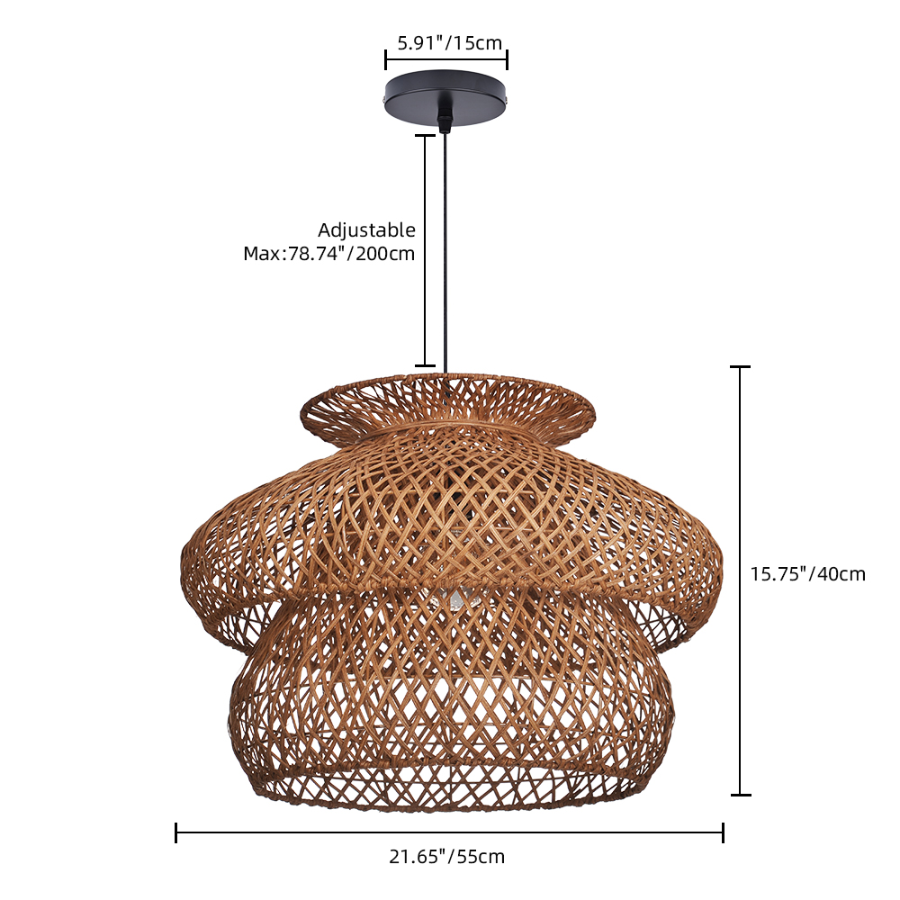 Rustic Style Rattan Woven Creative Lighting Fixture