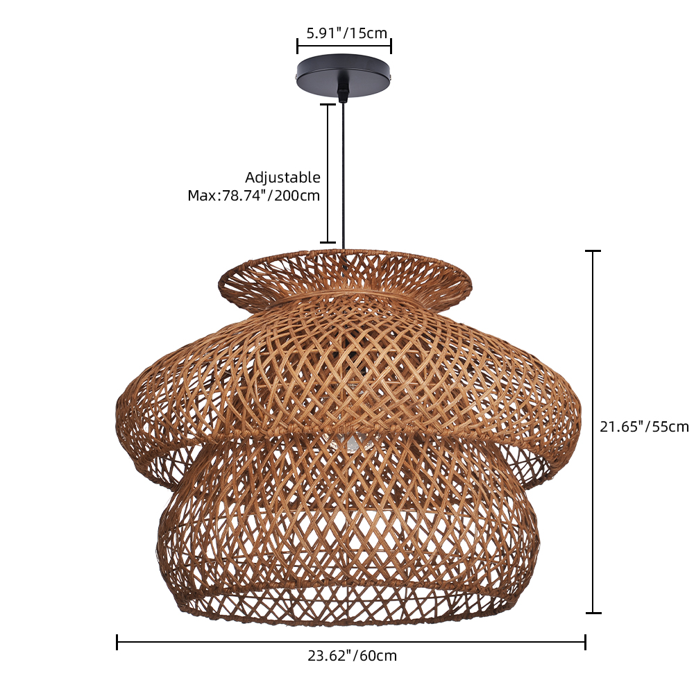 Rustic Style Rattan Woven Creative Lighting Fixture