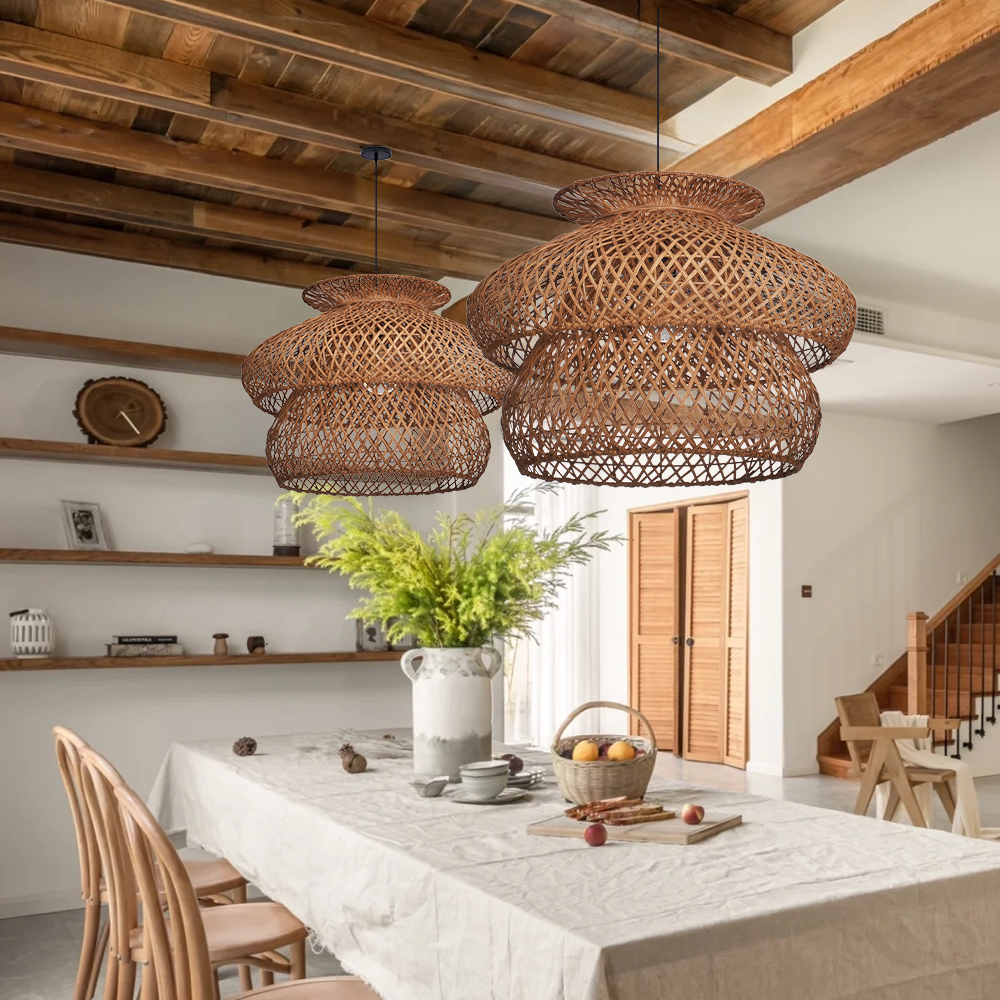 Rustic Style Rattan Woven Creative Lighting Fixture