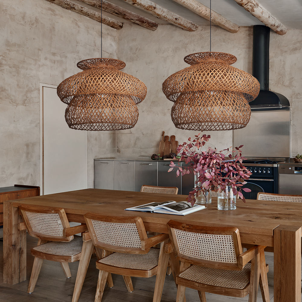 Rustic Style Rattan Woven Creative Lighting Fixture