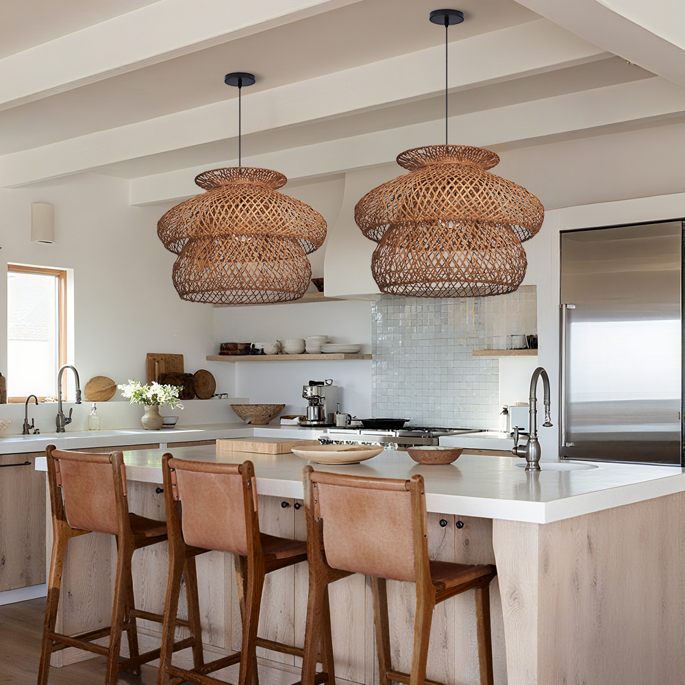 Rustic Style Rattan Woven Creative Lighting Fixture