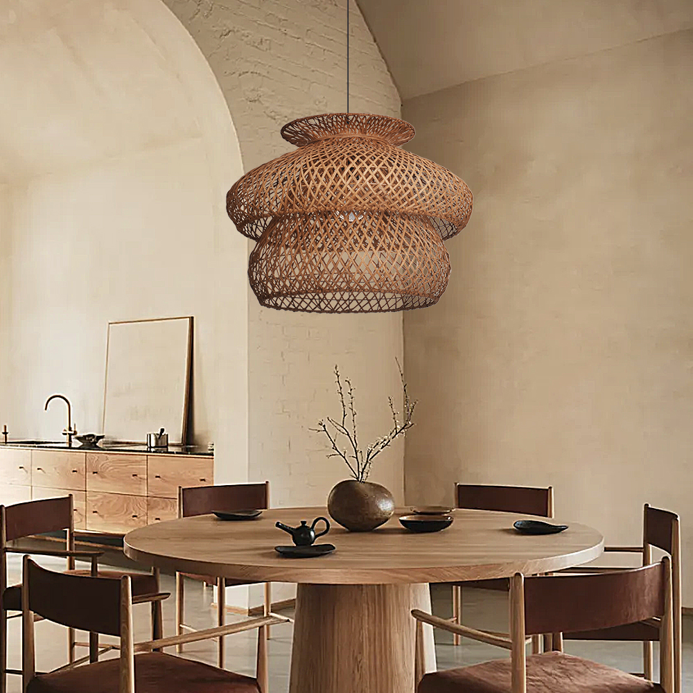 Rustic Style Rattan Woven Creative Lighting Fixture