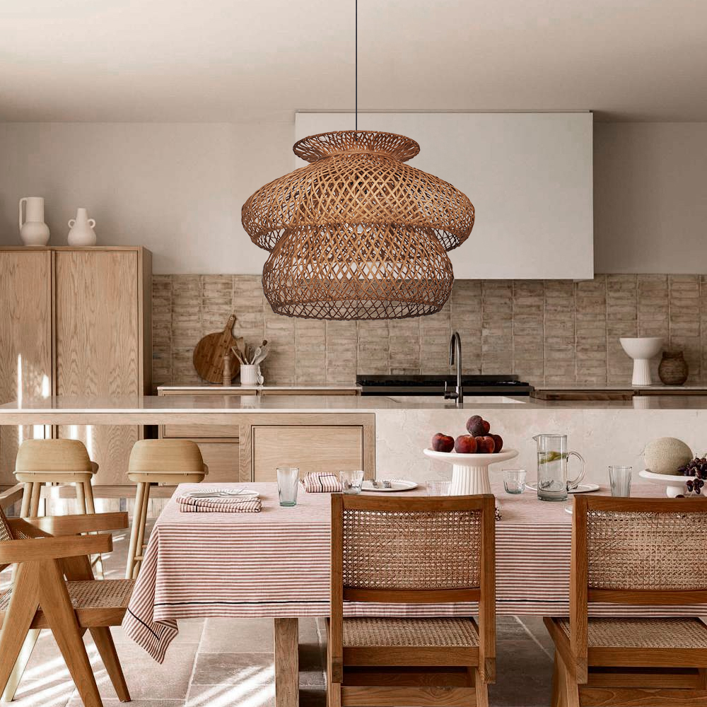 Rustic Style Rattan Woven Creative Lighting Fixture