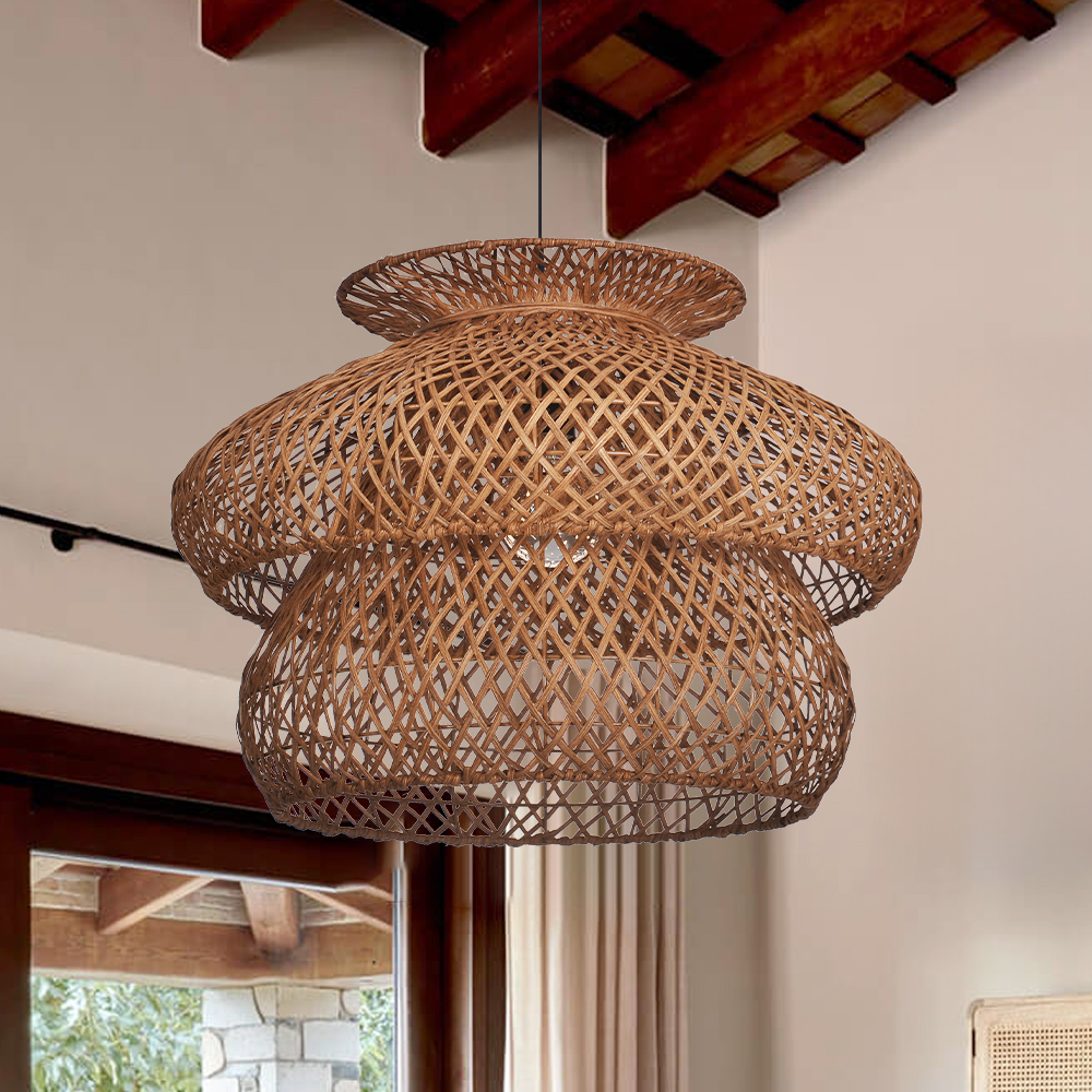 Rustic Style Rattan Woven Creative Lighting Fixture