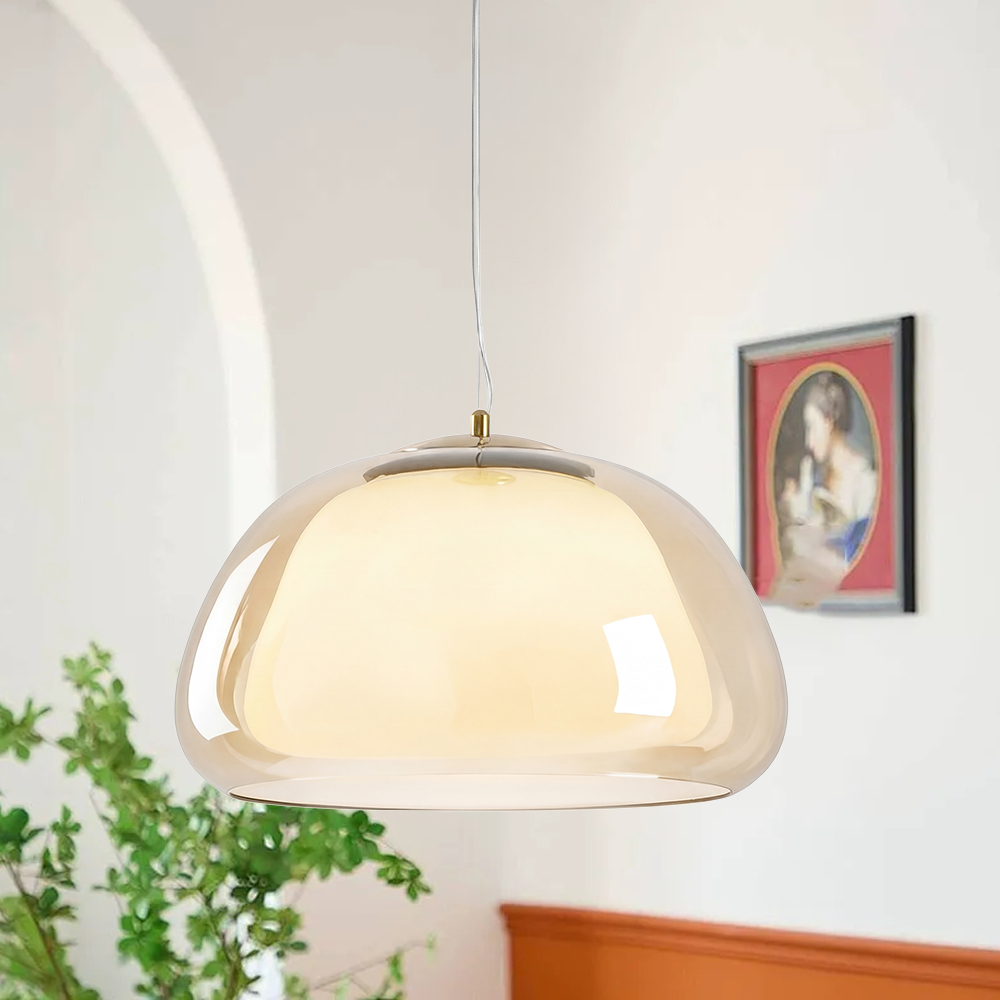 Modern Organic Glass Dome Pendant Light