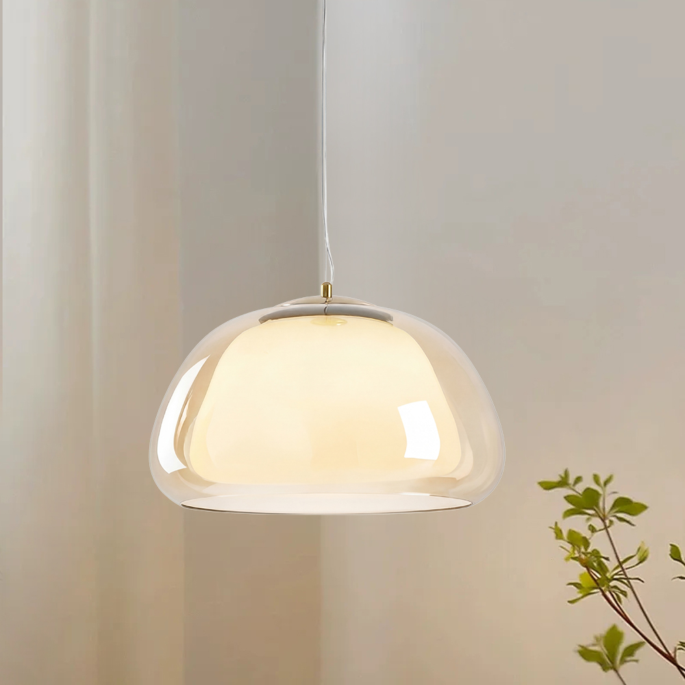 Modern Organic Glass Dome Pendant Light