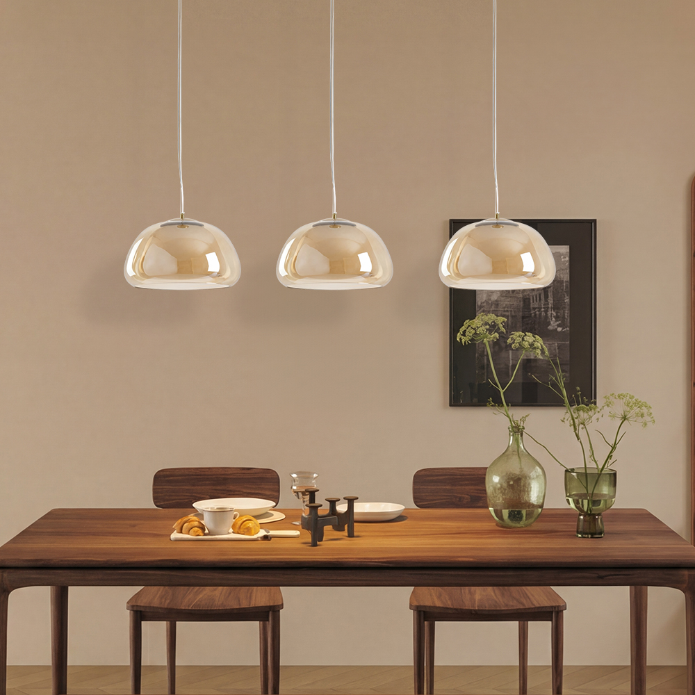 Modern Organic Glass Dome Pendant Light