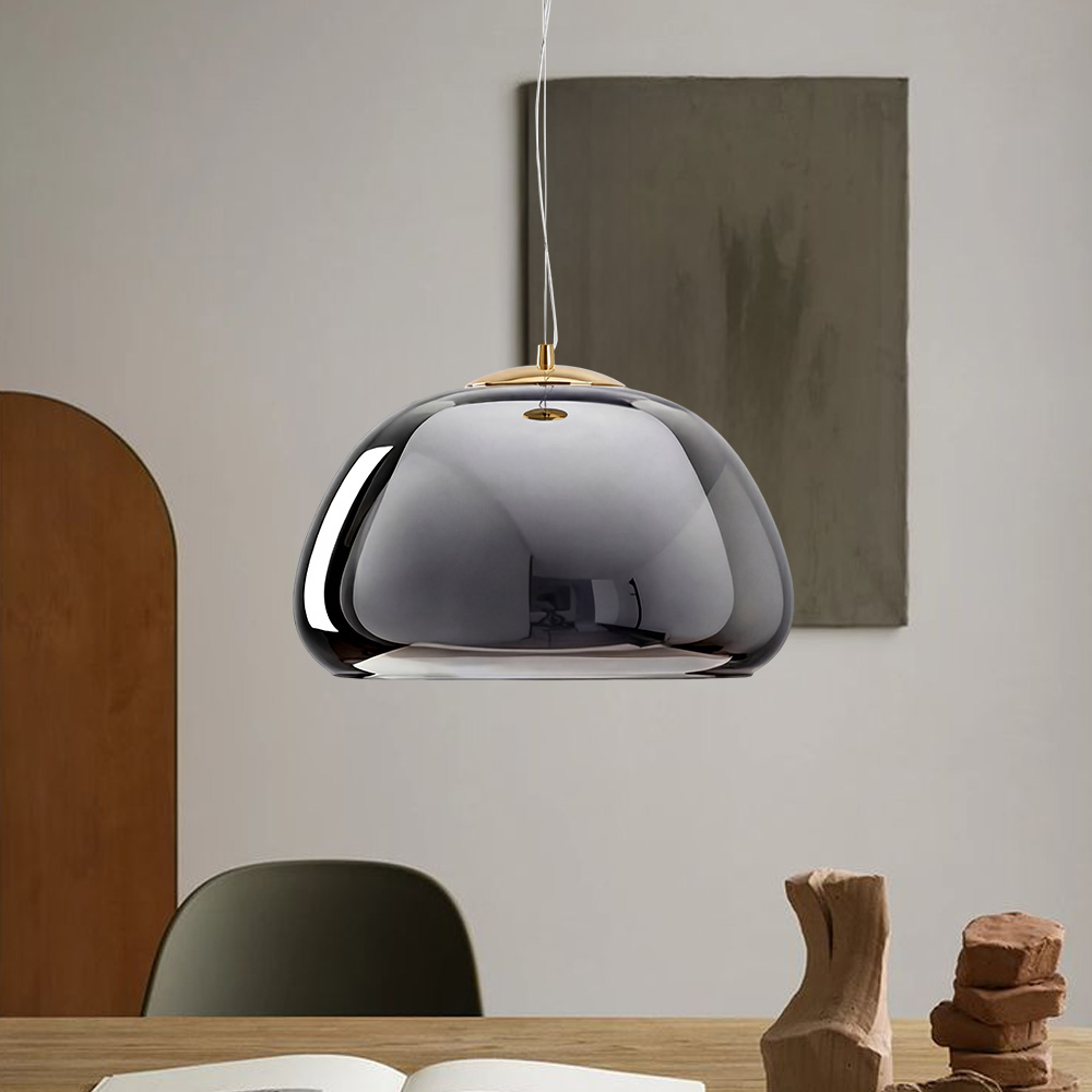 Modern Organic Glass Dome Pendant Light